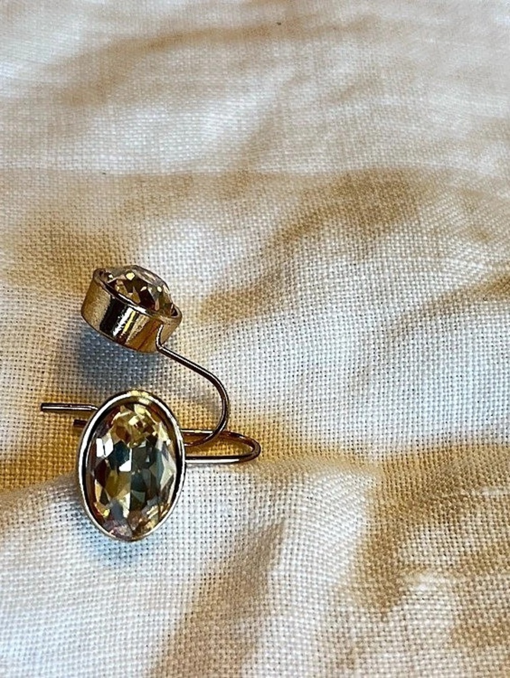 Gold-Tone Crystal Drop Earrings Like New